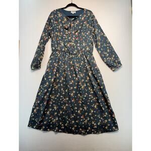 Sweet Salt Cottagecore Prairie Floral Midi Dress Boho Romantic Pockets Women 14